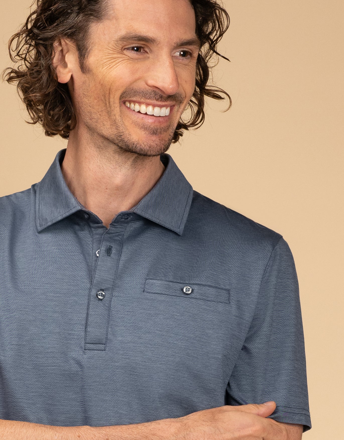 Portofino Denim Blue Marle Polo Shirt