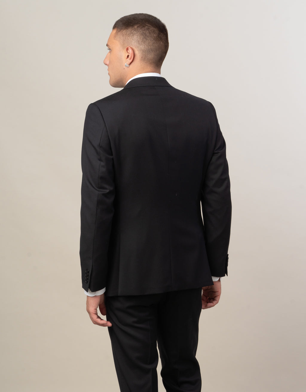 Lyon Jet Black Peak Suit Jacket