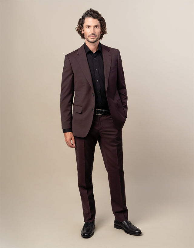 Cooper Burgundy Twill Suit Jacket