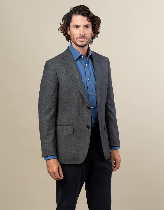 Hawker Dark Moss Green Textured Blazer