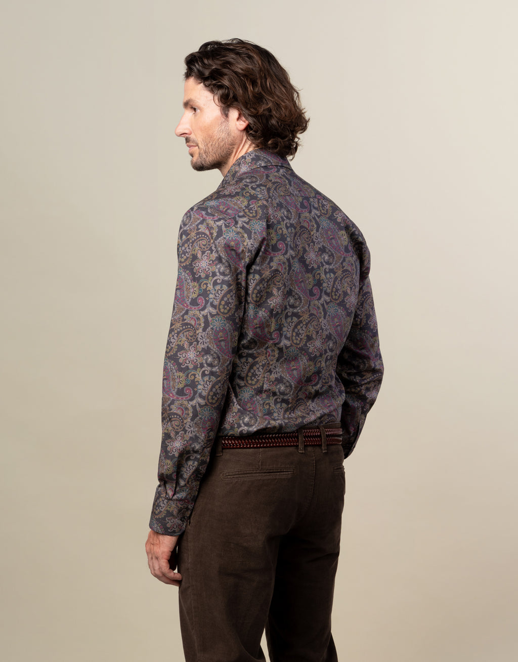 London Purple Paisley Print Shirt
