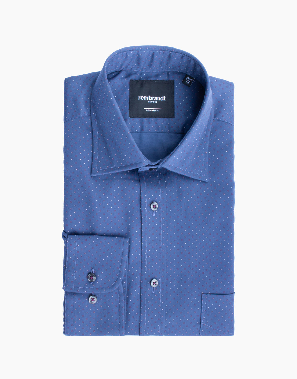 Sinatra Navy & Maroon Dot Shirt