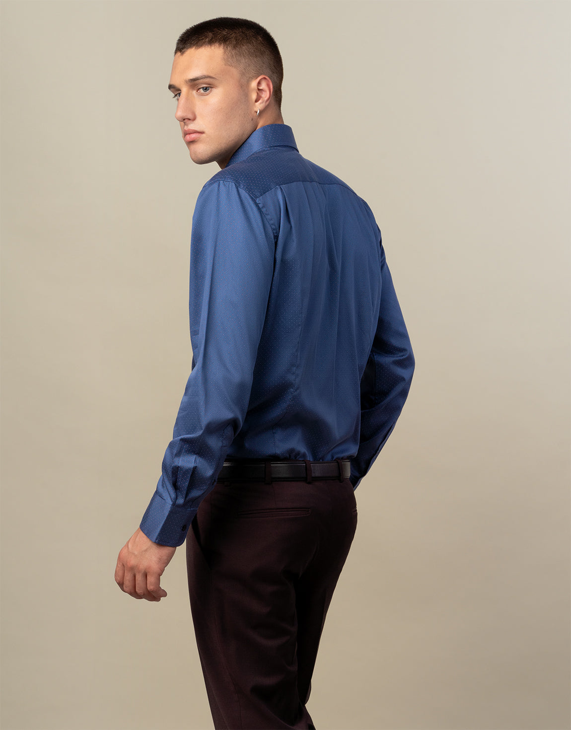 Sinatra Navy & Maroon Dot Shirt