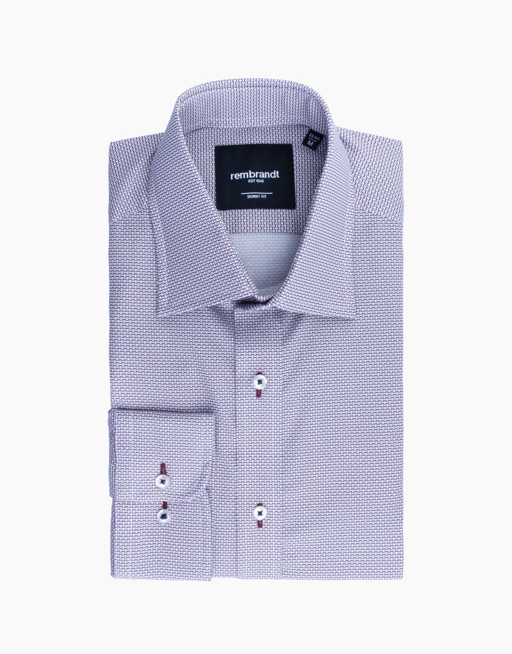 Sinatra Maroon & Navy Geo Print Shirt