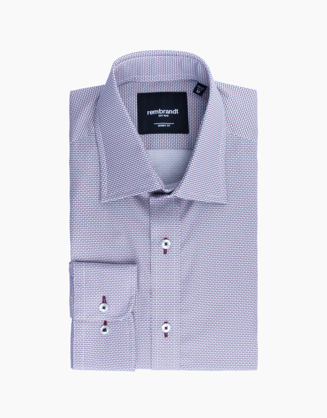 Sinatra Maroon & Navy Geo Print Shirt