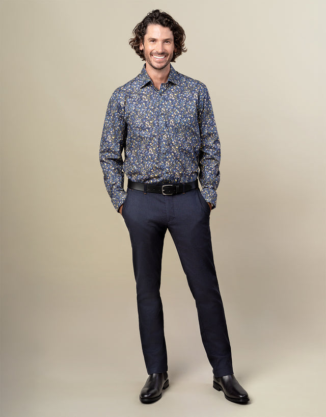 Tyler Navy Birdseye Chino