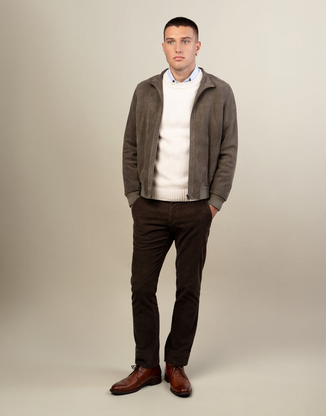 Bursa Khaki Green Suede Jacket