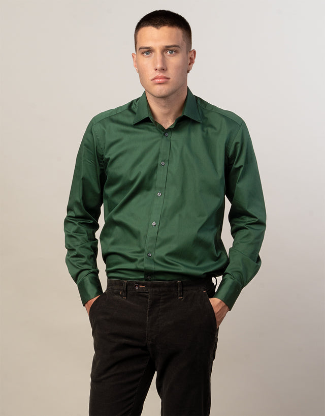 London Dark Green Sateen Shirt