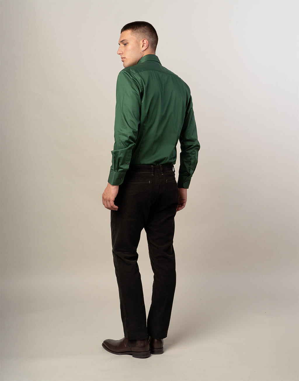 Tyler Dark Green Corduroy Chinos