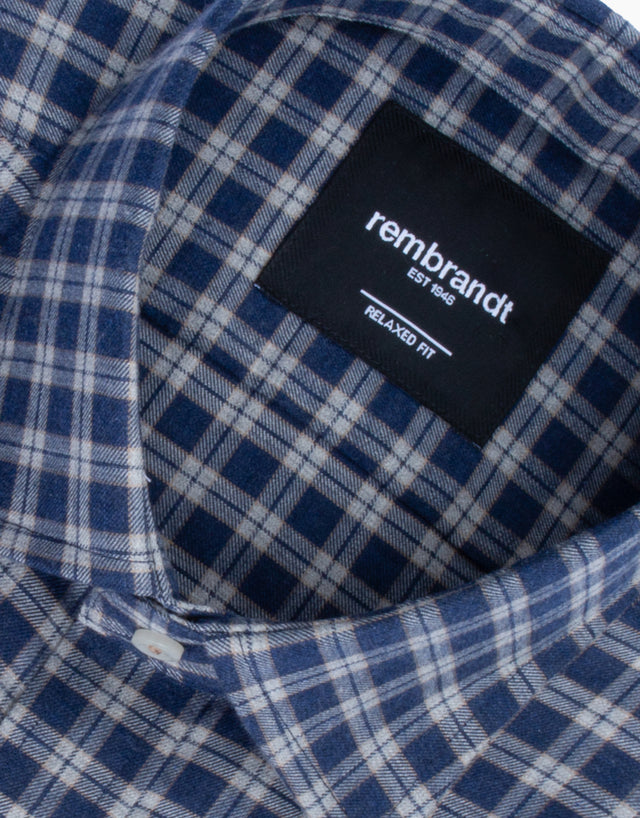 Ohope Blue & Grey Check Flannel Shirt