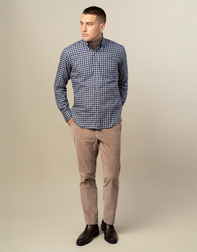 Gambino Beige Stretch Corduroy Trouser