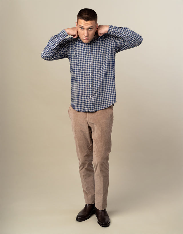 Ohope Blue & Grey Check Flannel Shirt