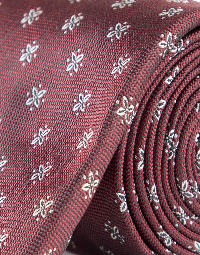 Maroon Geometric Silk Tie