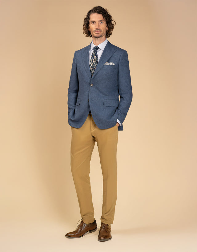 Sinatra White & Blue Micro-design Shirt