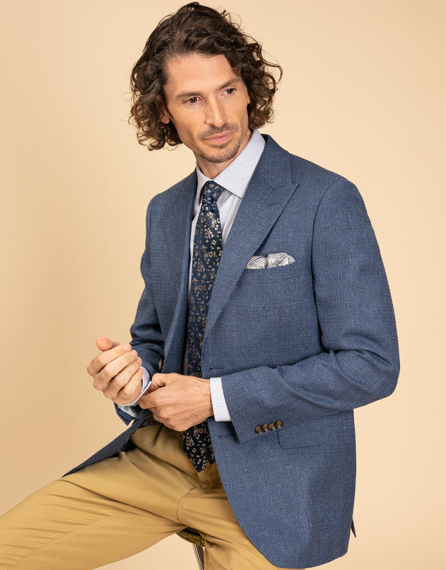 Sinatra White & Blue Micro-design Shirt