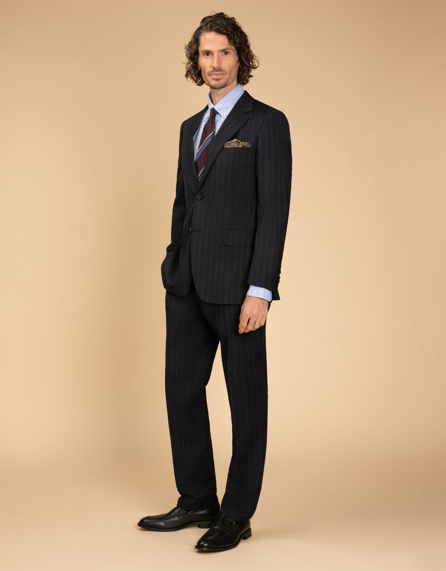 Lotus Navy Stripe Suit Trouser