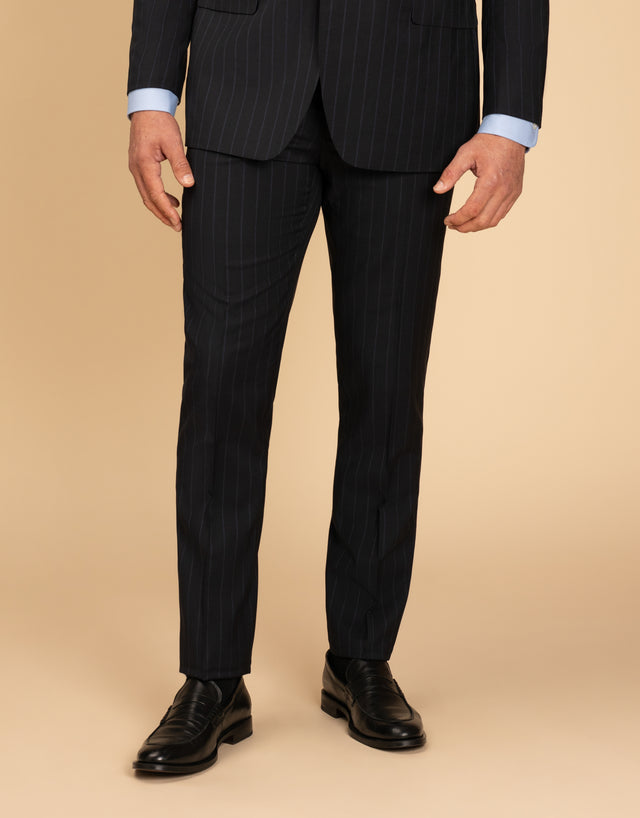 Lotus Navy Stripe Suit Trouser