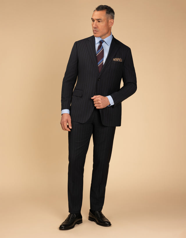 Lotus Navy Stripe Suit Trouser