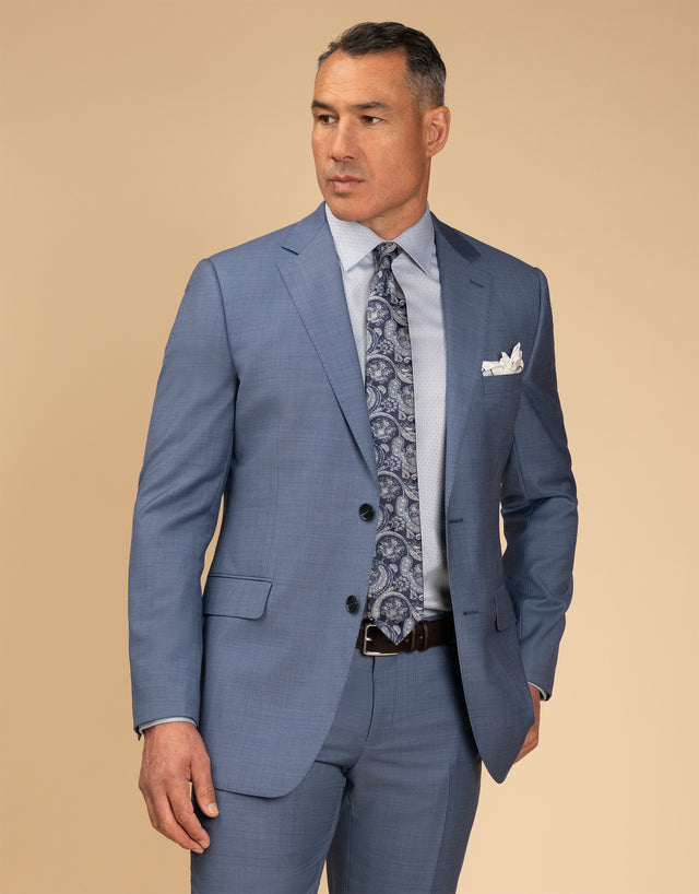 Cooper Pale Blue Sharkskin Suit Jacket