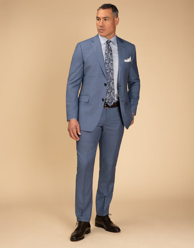 Cooper Pale Blue Sharkskin Suit