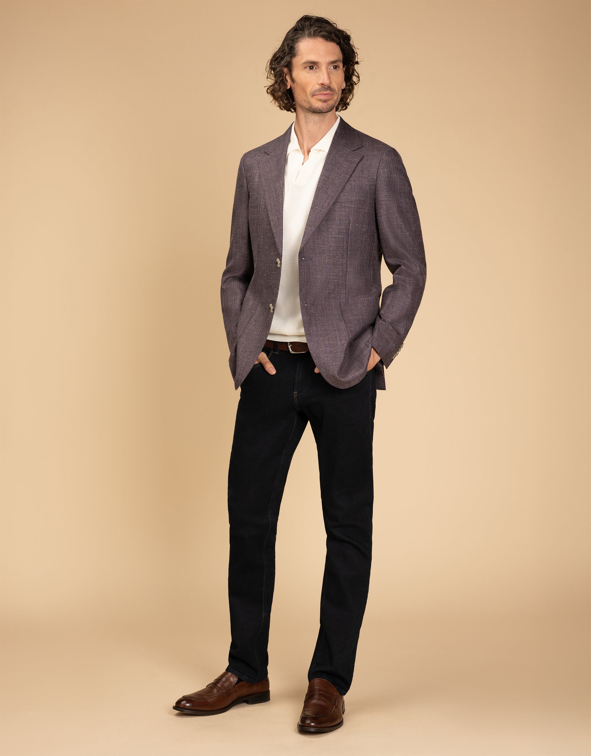Malta Purple Textured Blazer