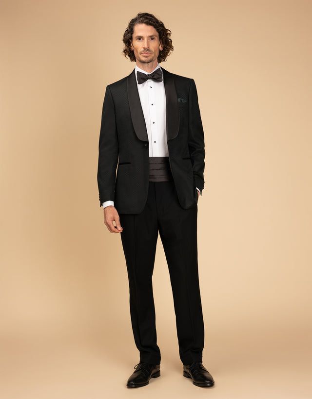 Bryan Dark Green Jaquard Dinner Jacket