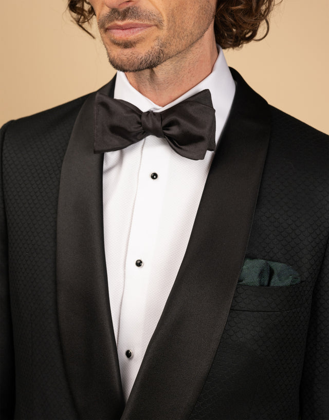 Bryan Dark Green Jaquard Dinner Jacket