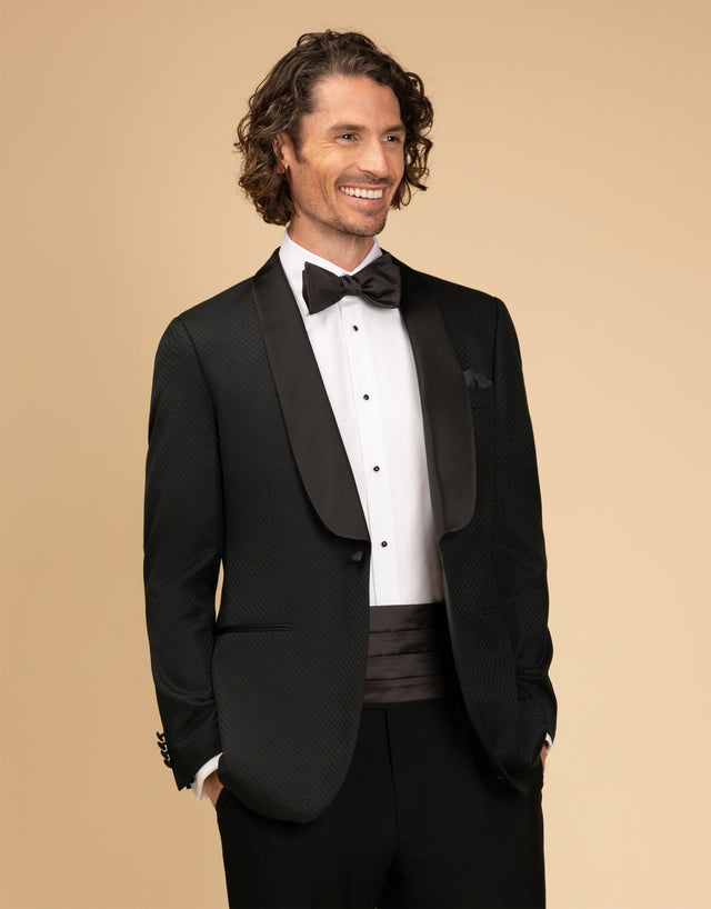 Bryan Dark Green Jaquard Dinner Jacket