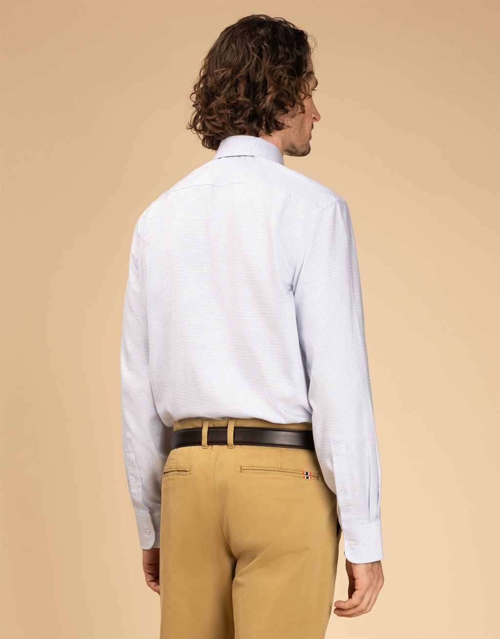Sinatra White & Blue Micro-design Shirt
