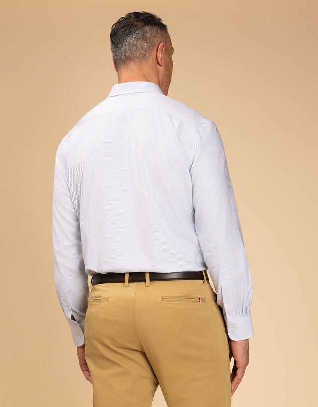 Sinatra White & Blue Micro-design Shirt