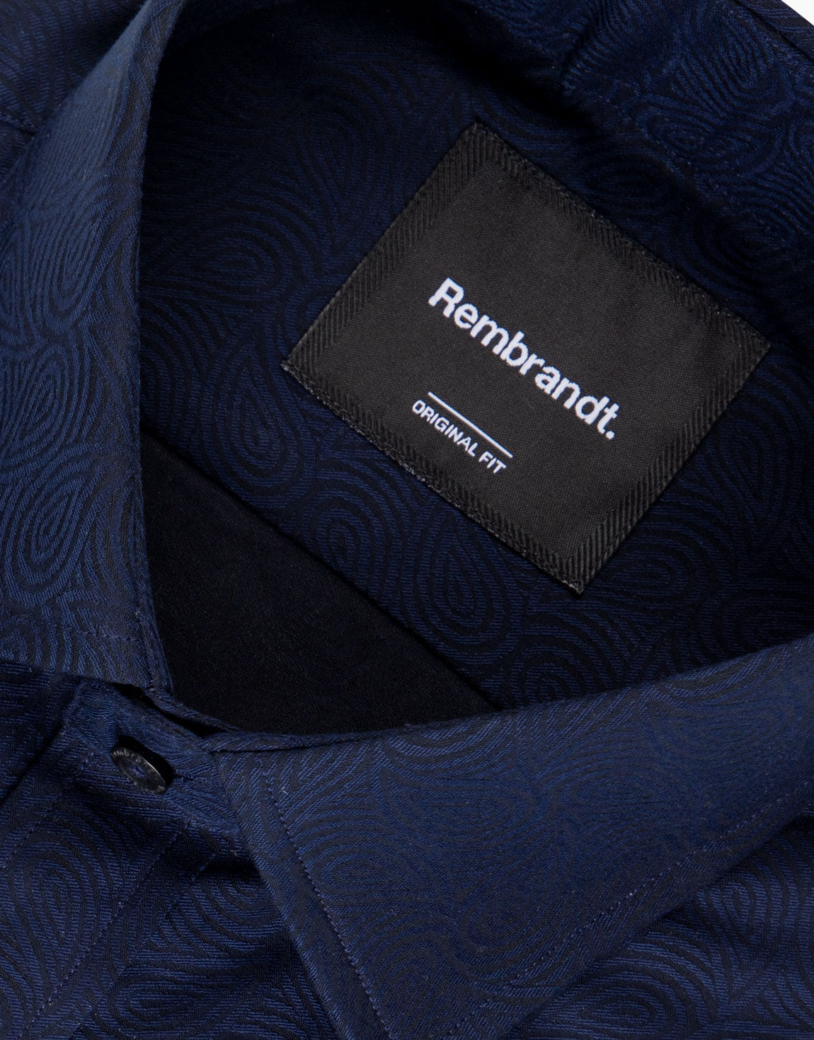Barbican Navy Jaquard Shirt