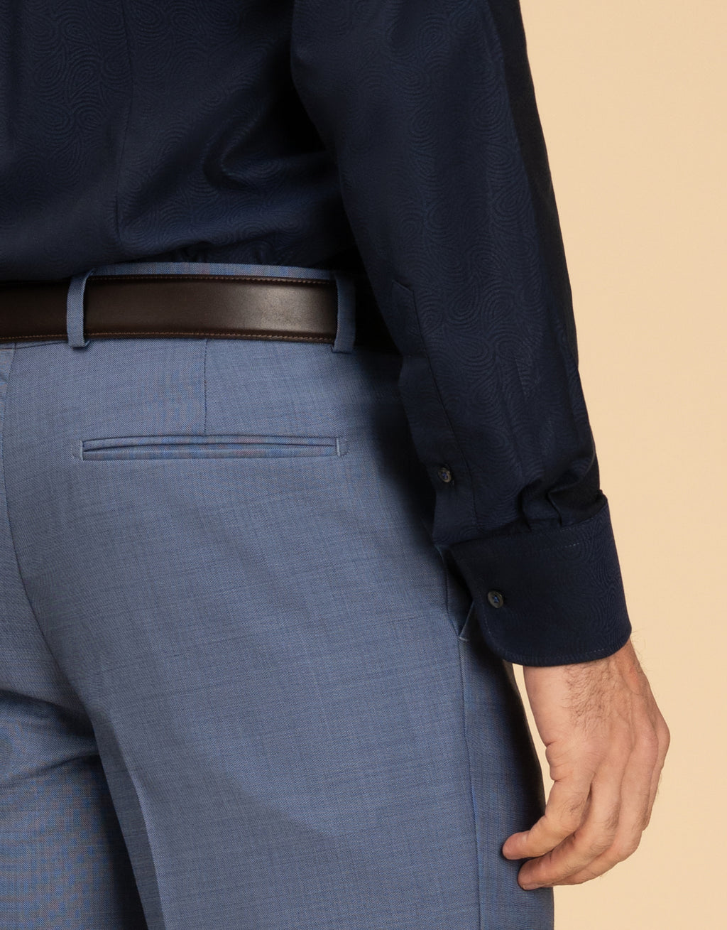 Barbican Navy Jaquard Shirt