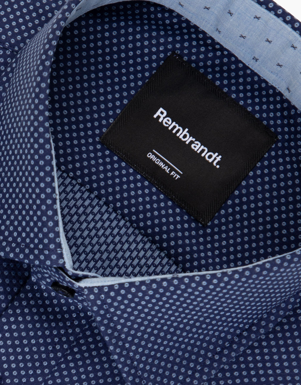 Barbican Navy Blue Spot Shirt