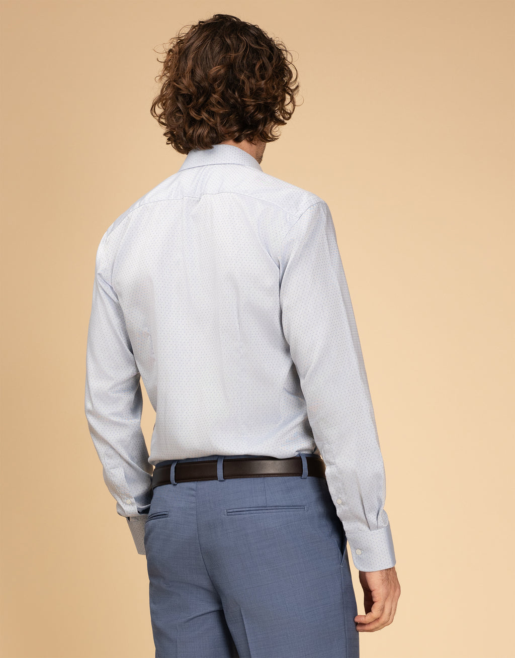 London Teal Blue Micro-design Shirt