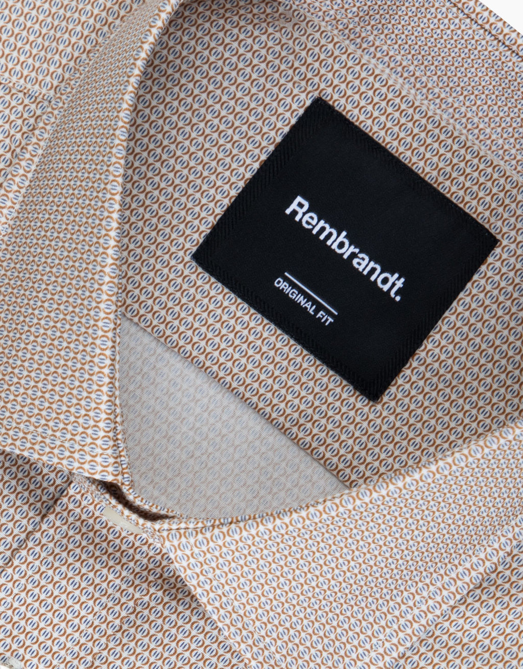 London Brown & Blue Micro-design Print Shirt