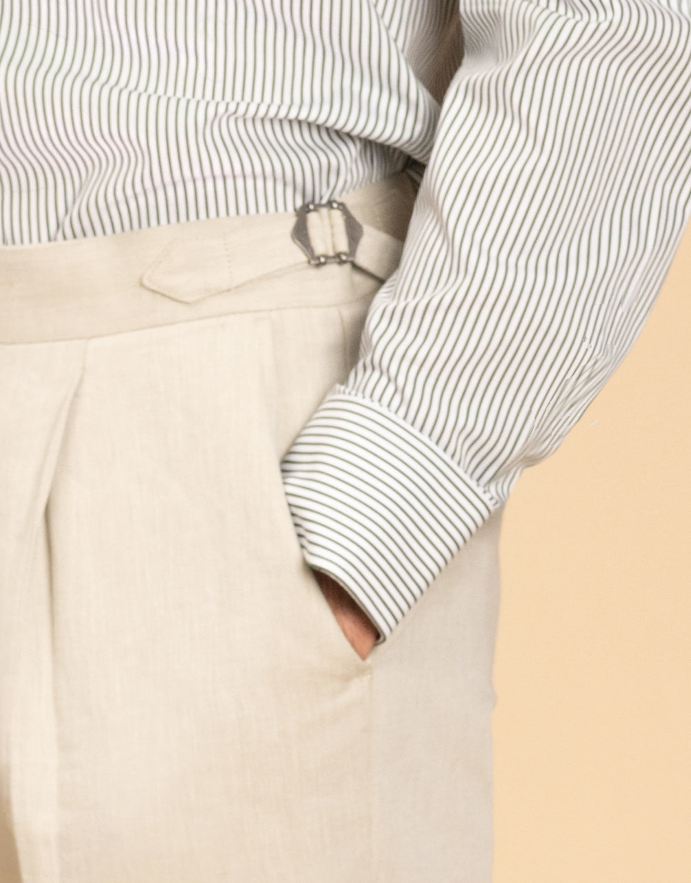 London Green Pencil Stripe Shirt