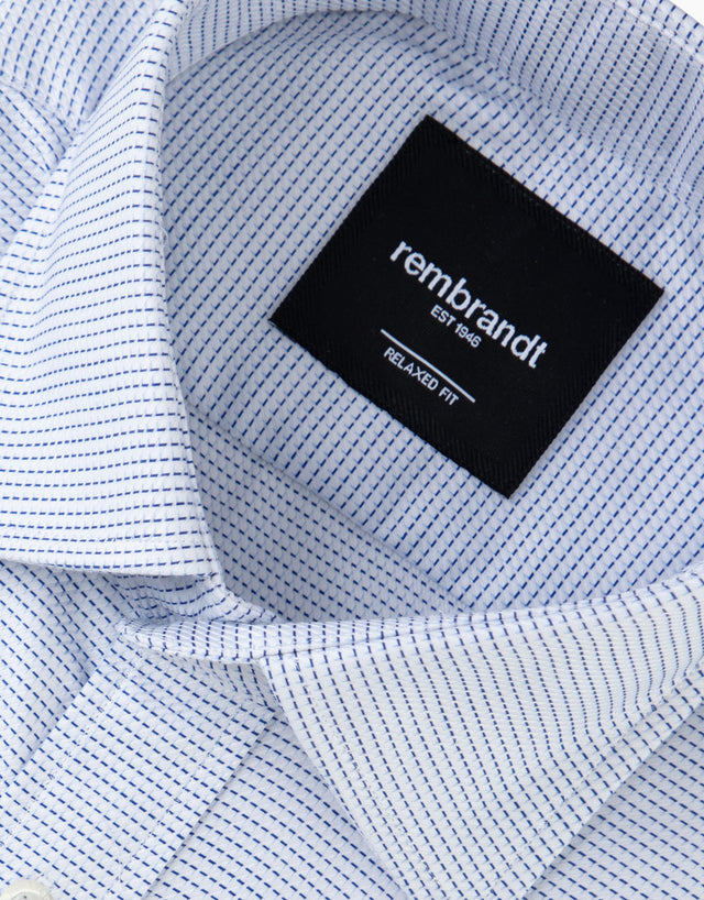Sinatra White & Blue Micro-design Shirt