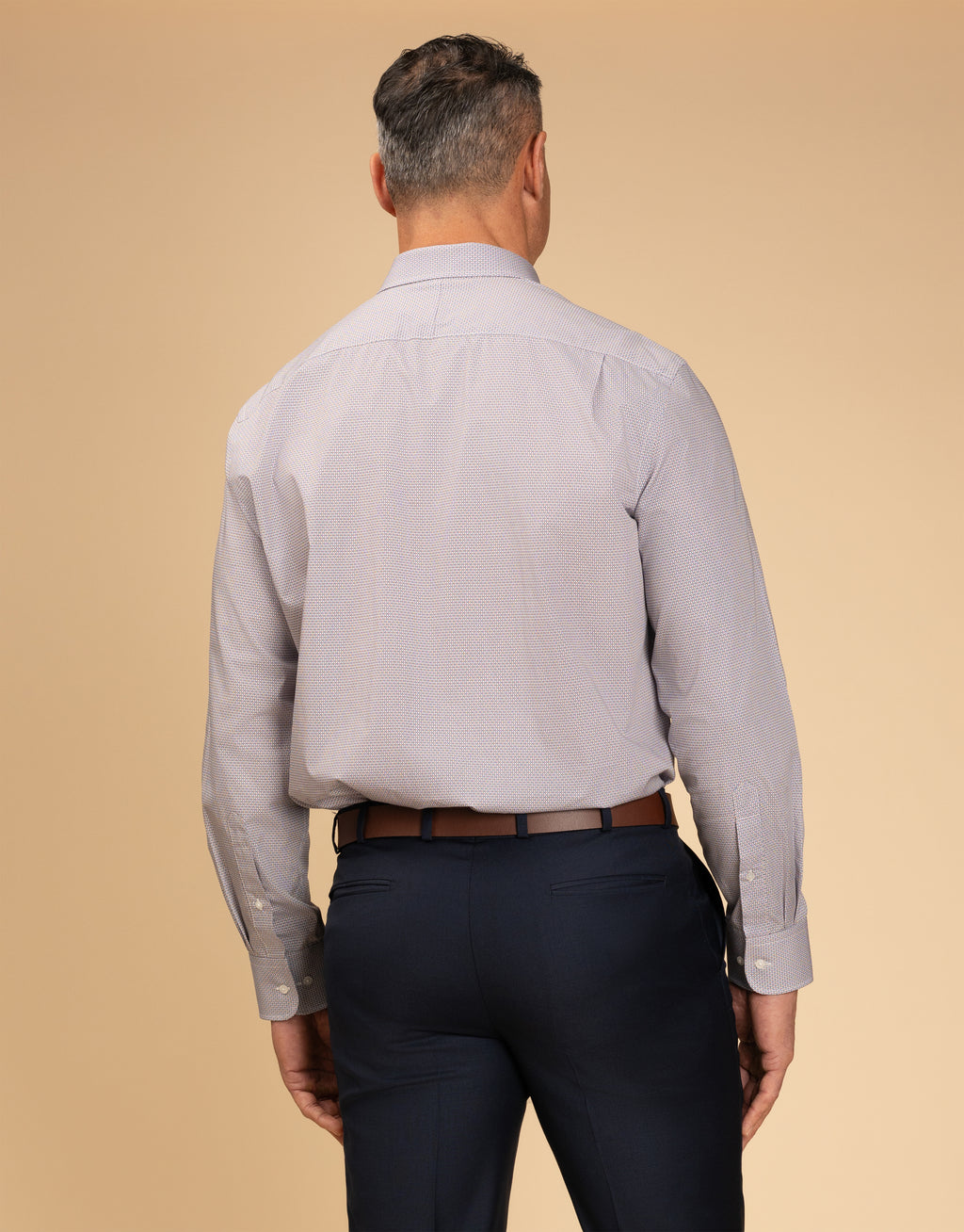 Sinatra Navy & Maroon Micro-design Shirt