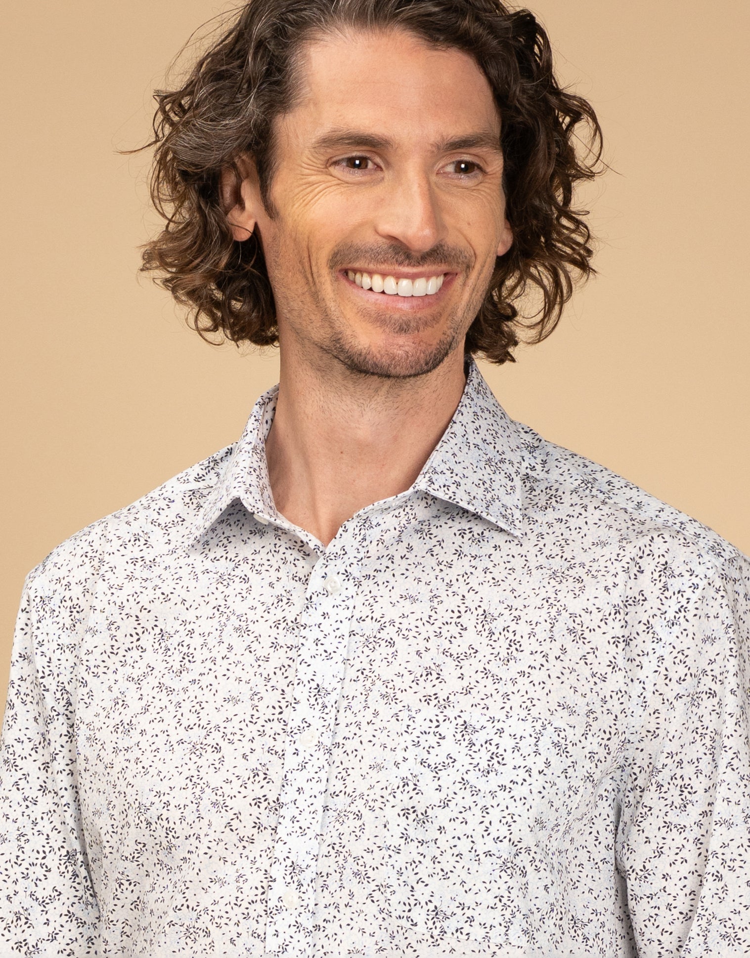 Sinatra White & Blue Floral Print Shirt