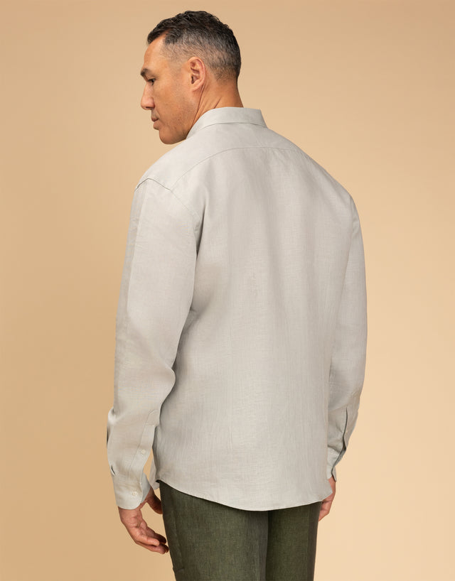 Ohope Pale Green Irish Linen Shirt