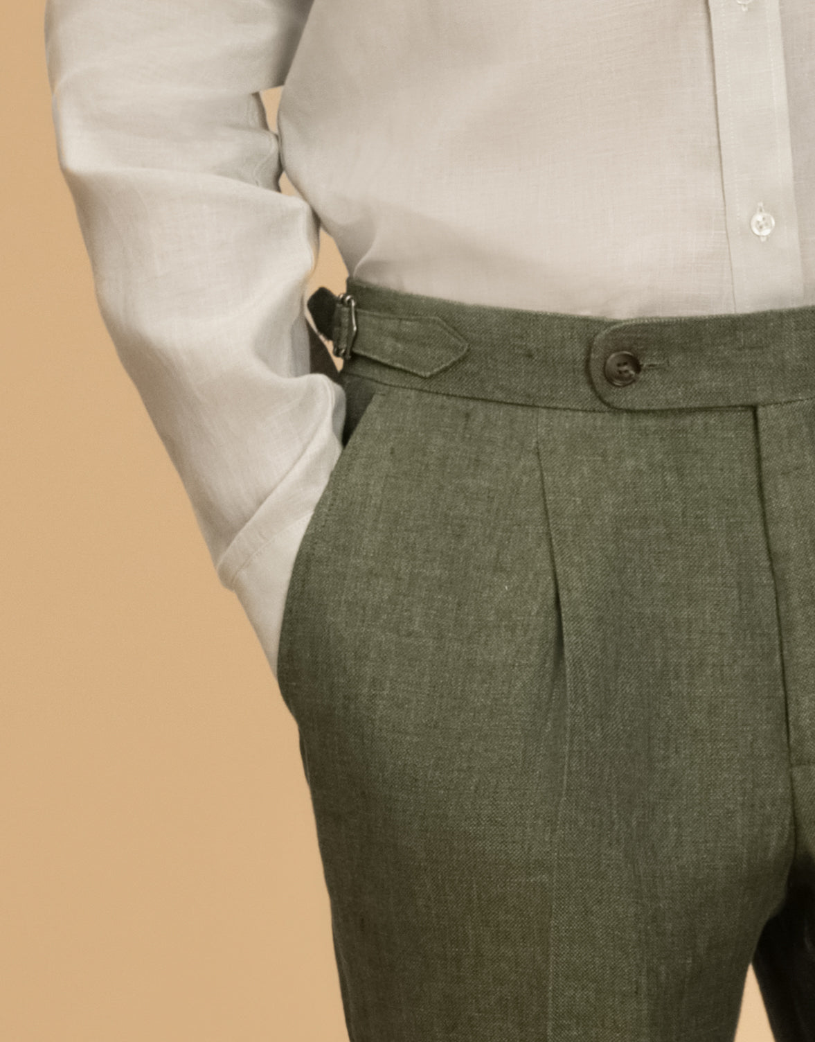 Evans Olive Green Linen Trouser