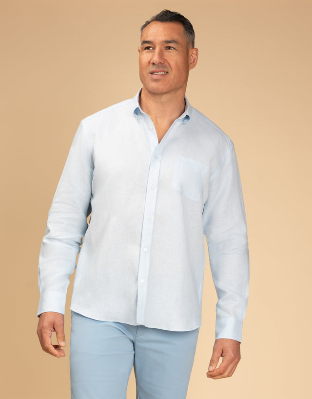 Ohope Light Blue Irish Linen Shirt