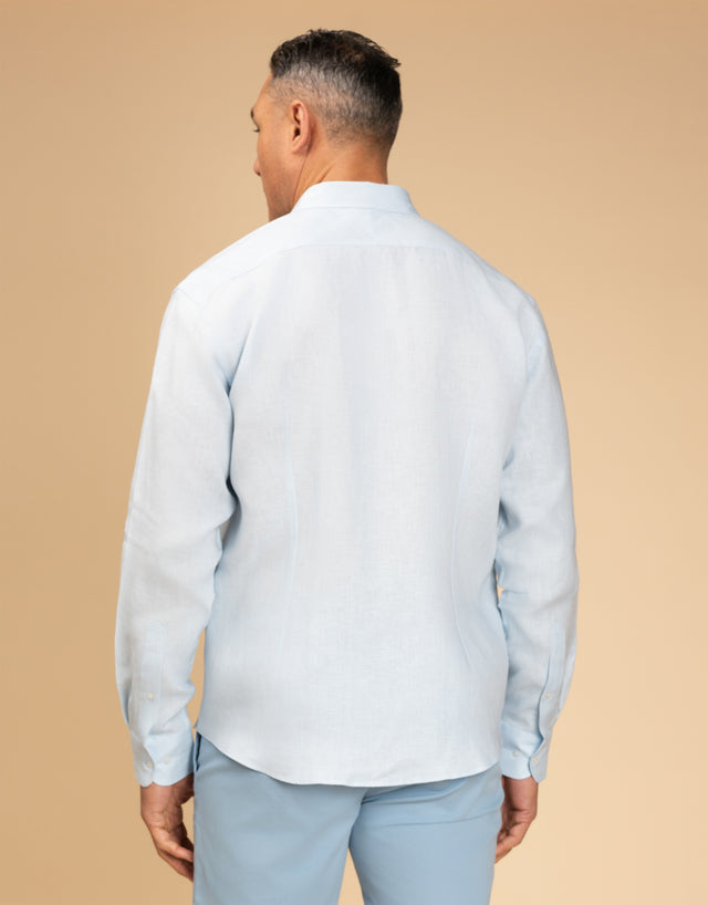 Ohope Light Blue Irish Linen Shirt