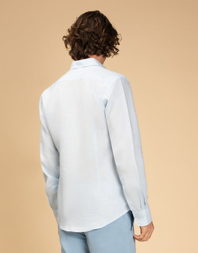 Ohope Light Blue Irish Linen Shirt