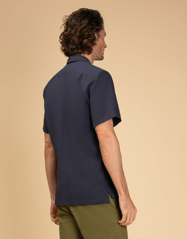 Hahei Navy Short Sleeve Shirt