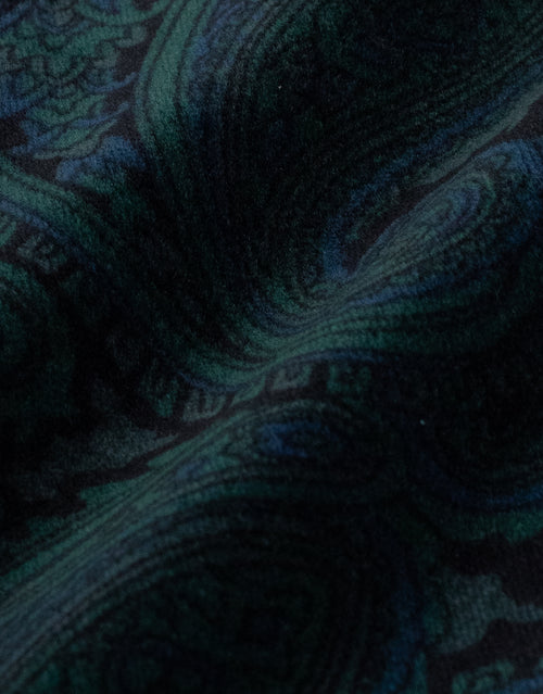 Lyon Bottle Green Paisley Velvet Blazer