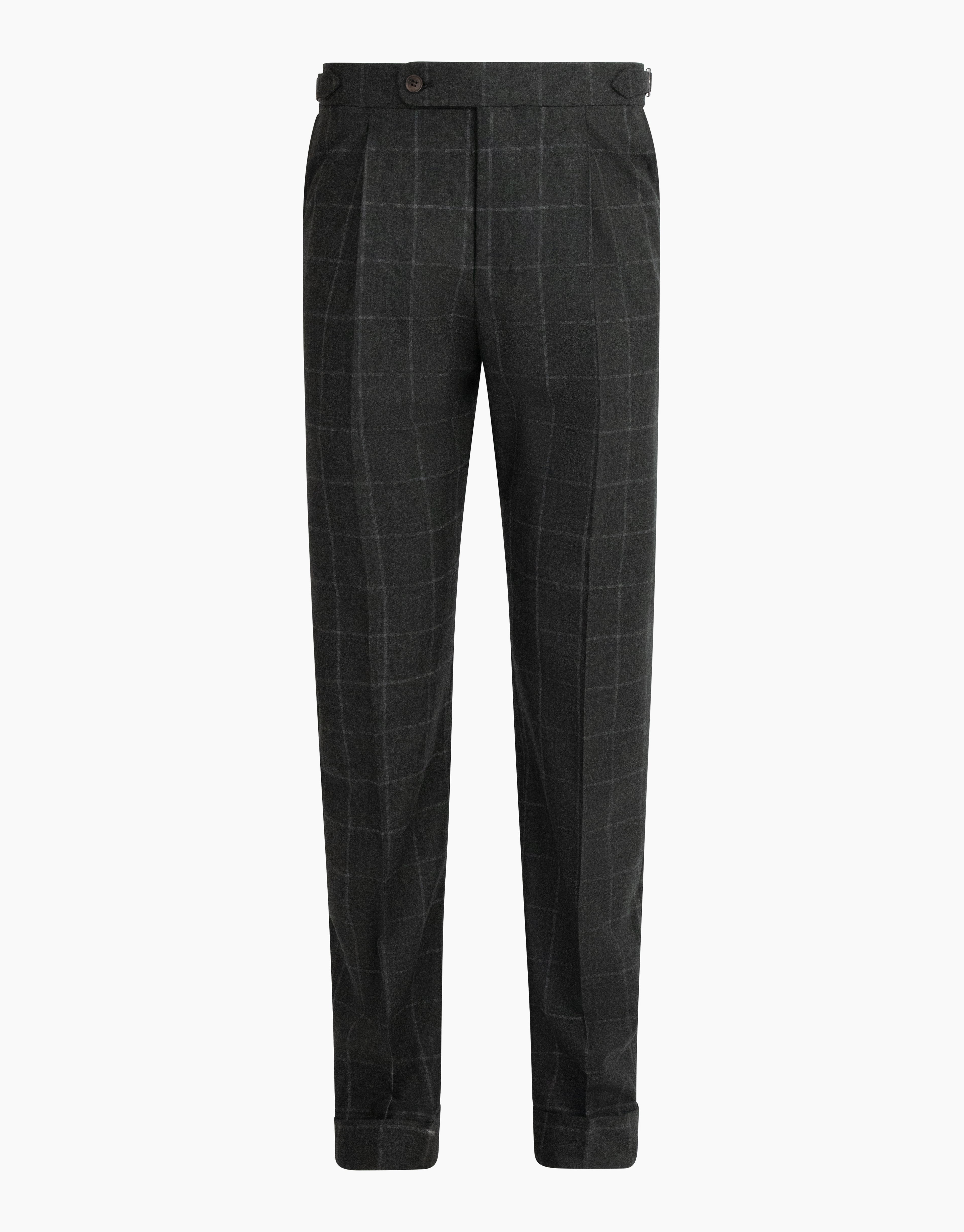 Evans Dark Green Check Flannel Trouser