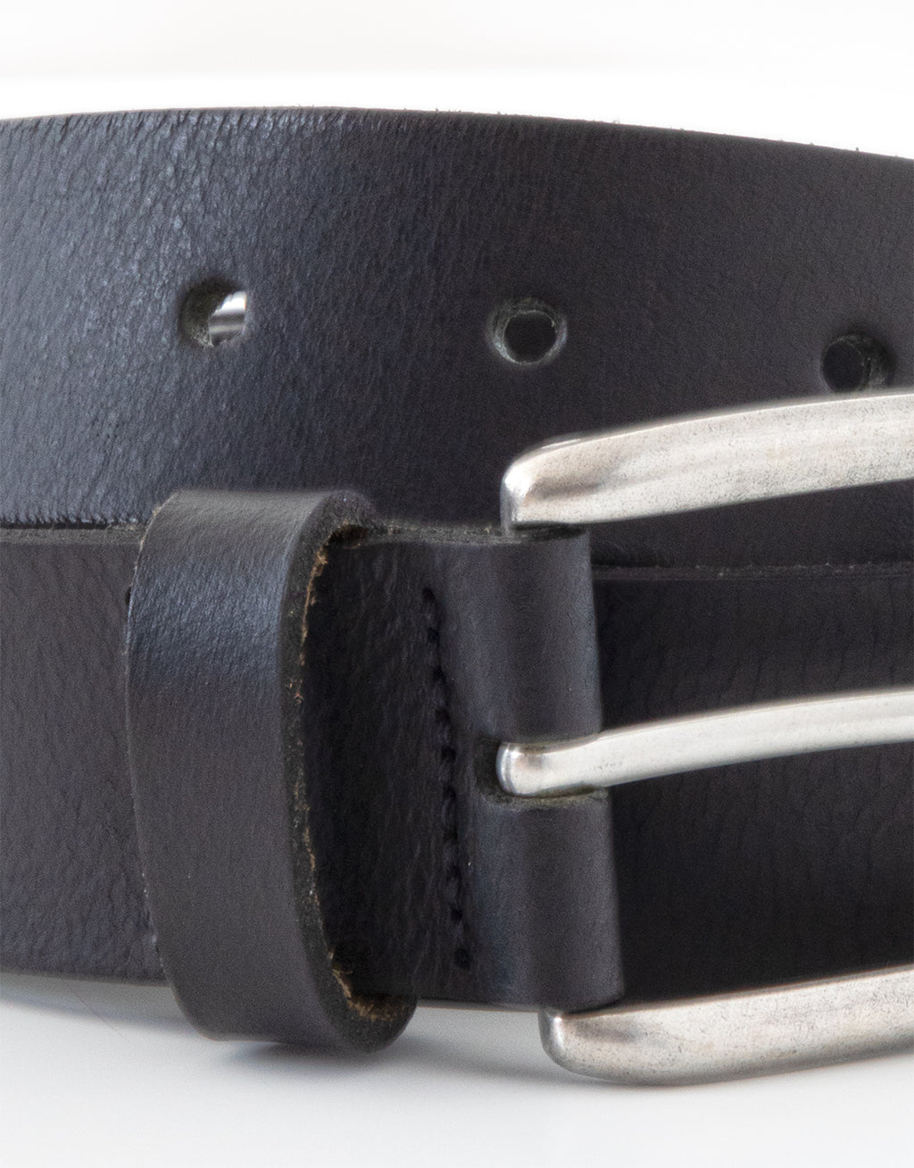 Woolston Black Tumbled Leather Belt