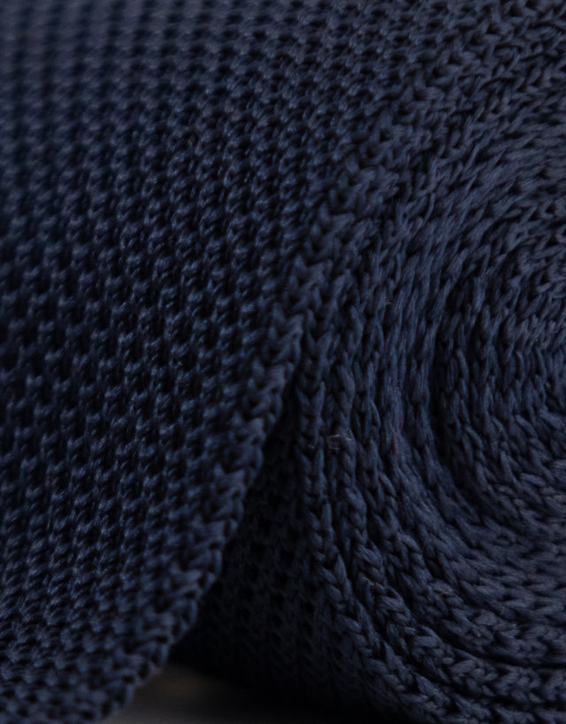 Navy Knitted Silk Tie