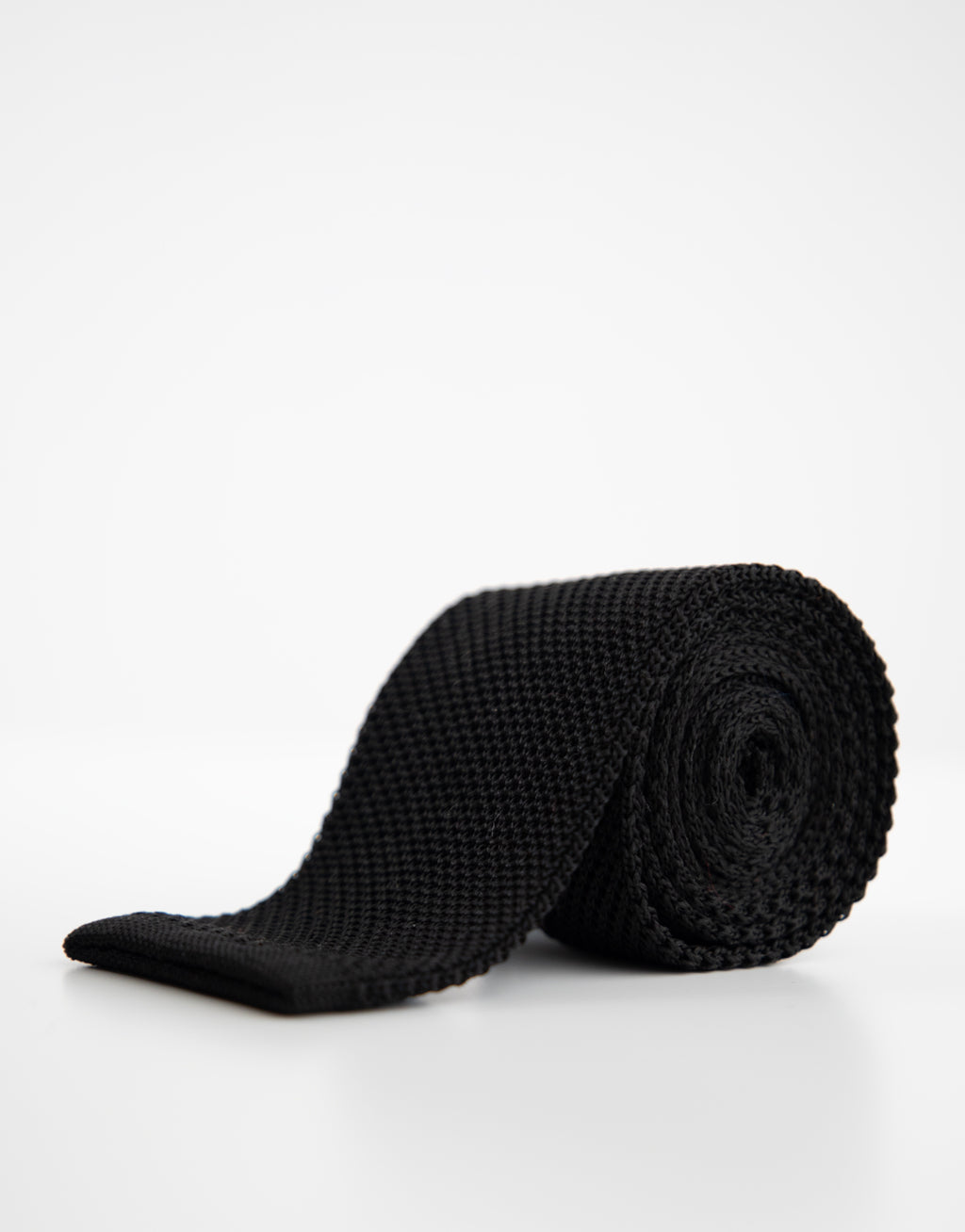 Black Knitted Silk Tie